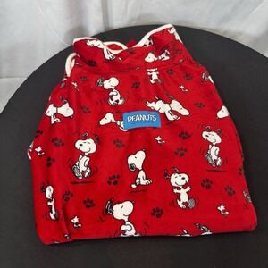 Snoopy‎ Dog Pajamas Christmas Holiday Pet Outfit Large Red  Super Soft Peanuts